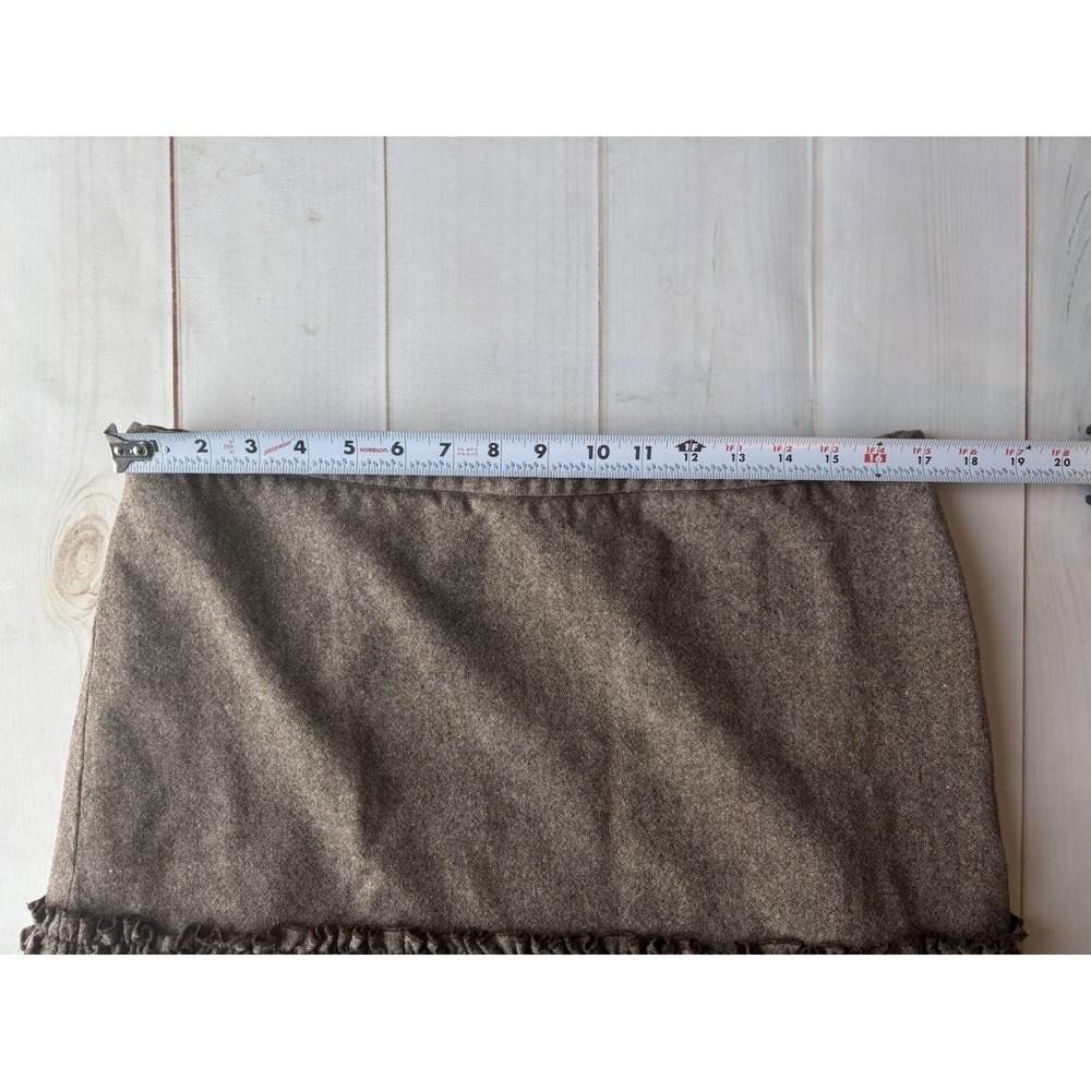 LOFT‎ Ann Taylor Size 14 Brown Wool Tiered Ruffle A-Line Side Zip Skirt 0636 - Picture 7 of 8